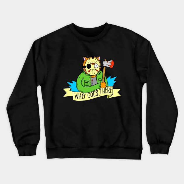 Axe Cat (Tittybats Design) Crewneck Sweatshirt by whogoestherepodcast